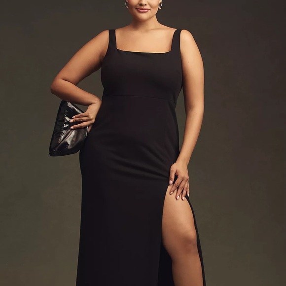 BHLDN Blake Square-Neck Stretch Crepe Maxi Dress - Picture 2 of 5